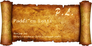 Padács Lotti névjegykártya